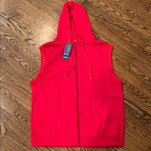 NWT red sweatshirt vest size M